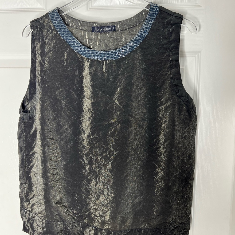 Cut.Loose Sequins Tank Top Sz M - Picture 4 of 8